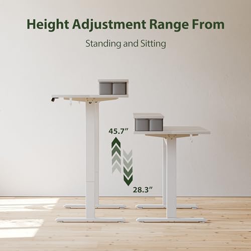 Agilestic 63 * 24 Inch Electric Standing Desk with Drawers, White - Image 6
