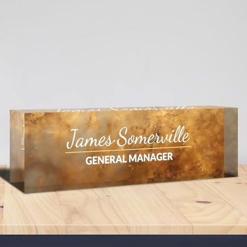 Desk Name Plate Personalized, Custom Name Plate for Desk, Acrylic Desktop Accessories, Office Gift & Decor for Women Men, Teacher Nurse Boss Employee Appreciation Gifts by PersonalizedGifts