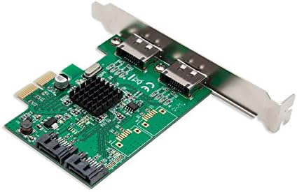 IO Crest SI-PEX40058 2 Port SATA III 2 Port eSATA III PCIe 2.0 x2 HyperDuo Controller Card Green - Image 4