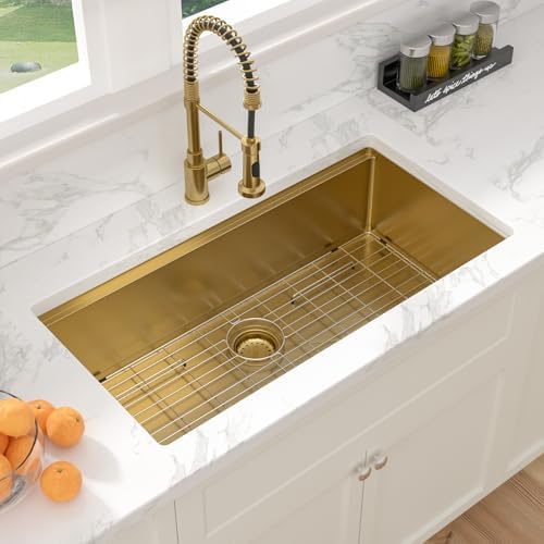 Sarlai 36 Gold Undermount Kitchen Sink Workstation 36x19 Inch Large Sinks - Image 3