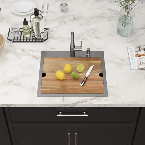 21 Inch Black Drop In Outdoor Kitchen Sink with Faucet - Image 3