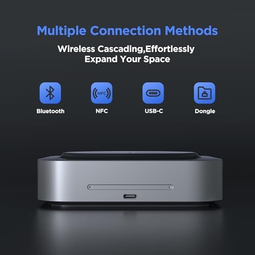 MAXHUB BM35 Wireless Bluetooth Microphone Conference Speakerphone, 360° Omnidirectional Sound Pickup 20ft Radius 8-Array Microphones, AI Noise Reduction NFC Wireless Quick Connection, 15H Talk Time - Image 4