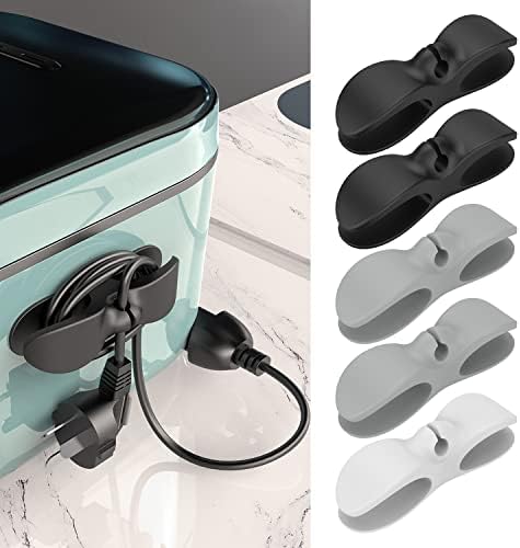 Cord Organizer for Kitchen Appliances, Adhesive Cord Holder, Cord Winder for Storage Appliances Stick on Mixer, Blender, Coffee Maker, Pressure Cooker and Air Fryer (5 Pack) by ELECTRONICSORGANIZATION