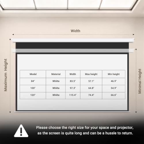Anti-Curling Motorized Projector Screen for Non-UST by SilverMagic and Modern Design Indoor/Outdoor White Screen with White housing for Home Theater/Living Room/Patio/Office/Classroom 100 inch 16:9 - Image 5
