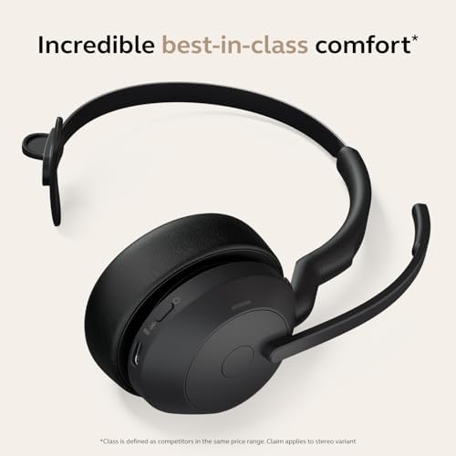 Jabra Evolve2 55 Mono Wireless Headset - Features AirComfort Technology, Noise-Cancelling Mics & Active Noise Cancellation - Works with UC Platforms Such as Zoom & Google Meet - Black - Image 5