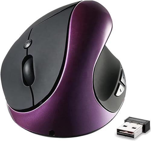 Ergonomic Vertical Mouse, Wireless 2.4G High Precision Rechargeable Ergonomic Mouse Optical Mice with Adjustable DPI 800/1200/1600, Reduce Wrist Strain, Specially for Small-handers Right-handers by Unknown