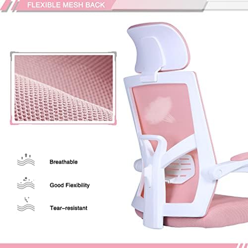 Qulomvs Mesh Ergonomic Office Chair with Footrest Home Office Desk Chair with Headrest and Backrest Adjustable Computer Executive Desk Chair with Wheels 360 Swivel Task Chair - Image 6
