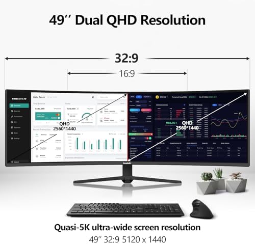 Gawfolk 49 Inch Curved Gaming Monitor,1500R PC Screen 120hz DQHD 5120x1440, Computer Screen for Home Office Business, DP, HDMI, Support Wall Mount 100x100mm - Image 5