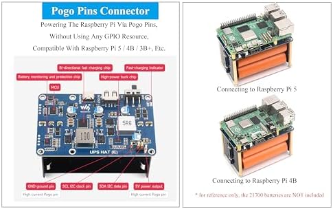 UPS HAT Compatible with Raspberry Pi 5 / 4B / 3B+, etc, 5V 6A Output - Image 5