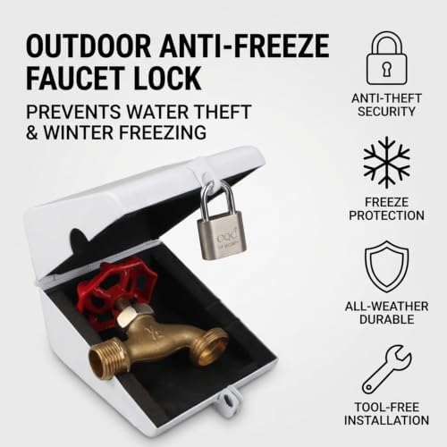 Outdoor Faucet Locking System with Padlock, White - Image 4