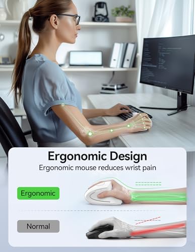 TECKNET Wireless Ergonomic Mouse, Rechargeable Wireless Vertical Mouse - Image 2