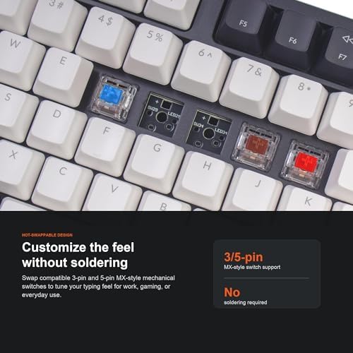 Keychron C1 Wired TKL Hot-Swappable Mechanical Keyboard, White Backlight - Image 7