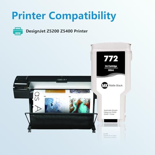 772 Matte Black Ink Cartridge for DesignJet Z5200 Z5400, 1 Pack - Image 4