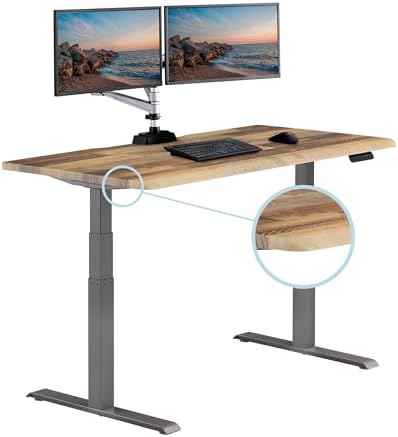 Vari ComfortEdge Electric Standing Desk – 60x30 – Reclaimed Wood/Slate by Unknown