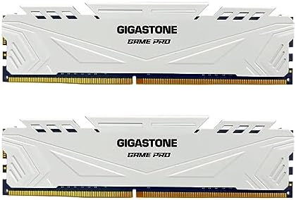 【DDR4 RAM】 GIGASTONE Game PRO 32GB Kit (2x16GB) DDR4 3200MHz PC4-25600 CL 16-18-18-40 Intel XMP 2.0 AMD Ryzen 1.35V UDIMM 288 Pin Unbuffered Non ECC High Performance Gaming Desktop Memory - White by Gigastone