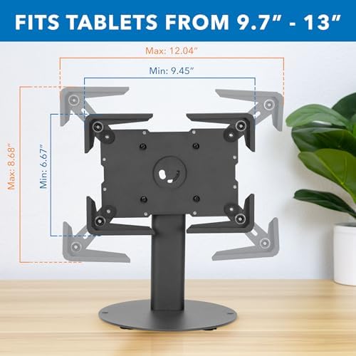 Mount-It! Universal Tablet Countertop Stand, Secure Kiosk Mount, Black - Image 5