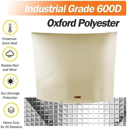 TOHONFOO Backflow Preventer Cover, Pipe Freeze Insulation, 34"Wx24"H, Beige - Image 6