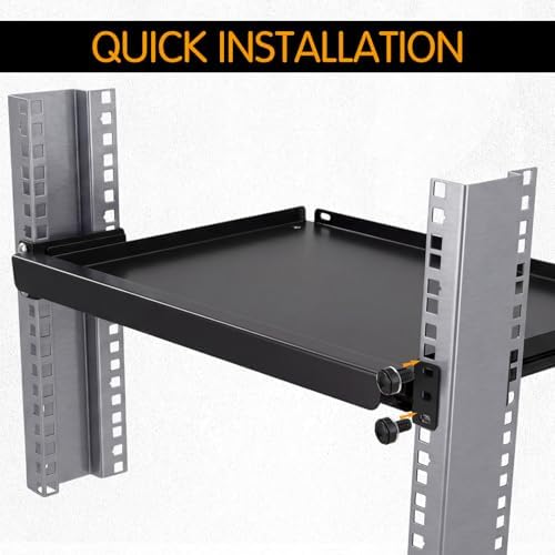 AceOrbit 1U Keyboard Tray 12" Deep, Universal 19" Rack Mount Sliding Shelf Tray 12" Deep for Network Equipment Server Rack or Cabinet - Image 6