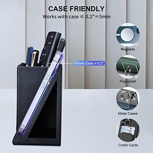 Wireless Charger with Desk Organizer, Wireless Charging Station for iPhone 13/13 Pro Max/13 Pro/12 Series/11/XS Max/XR/X/8Plus/SE 2, Wireless Charging Stand with Leather… (Black S) - Image 6