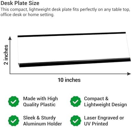 Custom Engraved Desk Plate | Personalized with your Name and Title | Perfect Decor for Office, Business, or Home | Multiple Font and Color Options | 2x8" or 2x10" (Gold w/Black Letters, 2x10") - Image 4