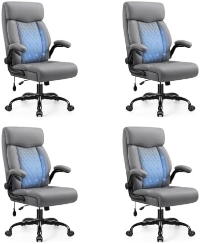 High Back Executive Office Chair with Inflatable Lumbar Support by Fidom