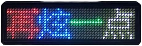 Generic Rechargeable Programmable Led Name Tag, Customizable Display for Events, Business Use, Mobile App-Controlled, RGB, 3.4 X 0.9 in / 8.5 X 2.3 Cm Screen by Unknown
