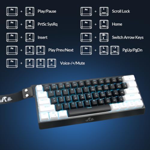 Rii 60% Wired Mechanical Keyboard, Linear Red Switch for Office, Gaming - Image 5