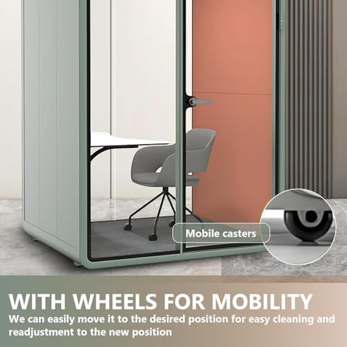Office Sound Booth with Audio Privacy - Indoor Privacy Sound Isolation Booth with Magnetic Lock Sliding Glass Door,Lighting,Socket, Modern Soundproof Room for Meeting (62.99IN) - Image 4