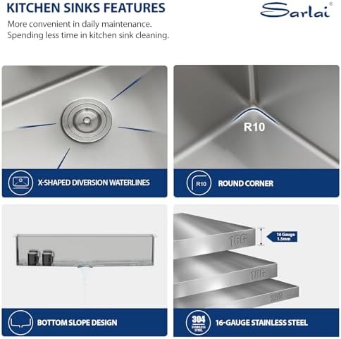 Sarlai 39 Kitchen Sink Undermount 39 x 19 Inch Undermount Sink Workstation - Image 6