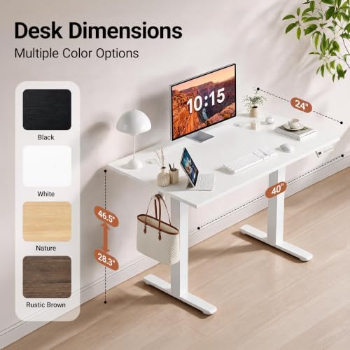 Claiks 40 x 24 Inch Super White Electric Standing Desk - Image 3