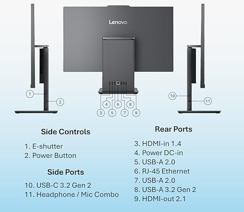 Lenovo IdeaCentre 27" FHD All-in-One Desktop Computer, Intel Core i7-13620H(10-Core, 24MB Smart Cache), 64GB DDR5, 2TB PCIe SSD, Wi-Fi 6, HDMI, USB-C, Wired KB&Mouse, Business AIO, Windows 11 Pro - Image 6