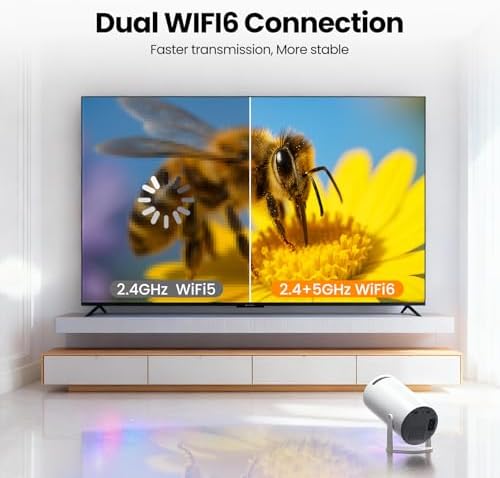 Mini Projector, Portable Projector with Wifi and Bluetooth, Built in Apps - Image 2
