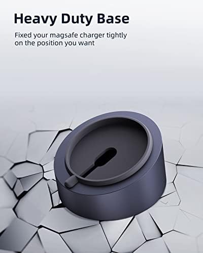 Stouchi Mag- Safe Charger Stand for 25W/15W MagSafe Charger Heavy-Duty Premium Metal Holder Base Desktop Tablet Mount for iPhone 17/16 Pro /16/15 Pro/15/14/13/12 -Grey - Image 4