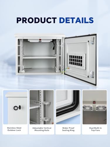 AEONS 9U Wall-Mount Outdoor Network Cabinet, IP55 Rated, Pre-Assembled - Image 3