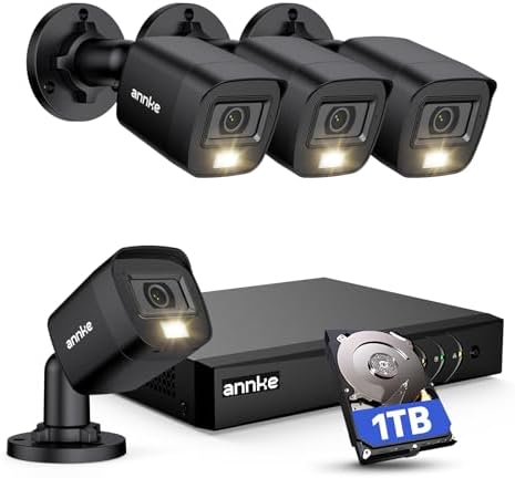 ANNKE 8CH H.265+ 3K Lite Wired Security Camera System,4X 2MP Cam, 1TB HDD by ANNKE