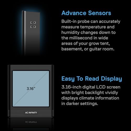 AC Infinity Temperature Humidity VPD Smart Hygrometer B2 w/ Bluetooth App - Image 5