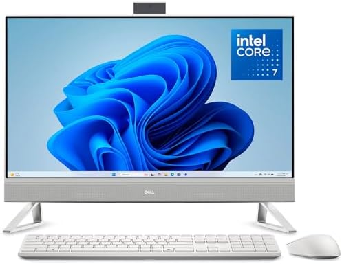 Dell 27 All-in-One Desktop ec27250-27-inch FHD Touch Display, Intel Core 7 Processor 150U, NVIDIA GeForce MX570A 2GB GDDR6 Graphics, 32GB DDR5 RAM, 1TB SSD, Windows 11 Pro, Onsite Service - White by Unknown