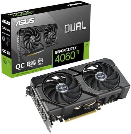 ASUS Dual GeForce RTX 4060 Ti EVO OC Edition 8GB GDDR6 (PCIe 4.0, 8GB GDDR6, DLSS 3, HDMI 2.1a, DisplayPort 1.4a, Axial-tech Fan Design, Auto-Extreme Technology), 3 Year Warranty by Unknown
