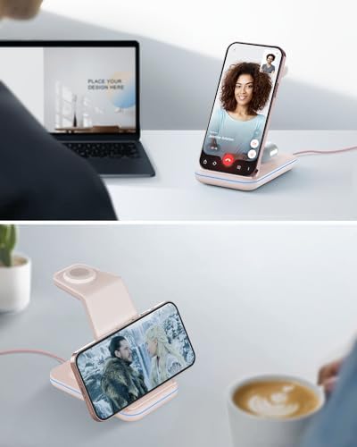Charging Station for Apple Wireless Charger: 3 in 1 Phone Charger Stand for iPhone 17 16 15 14 13 12 11 SE X Pro Max Plus - Apple Watch Ultra 11 10 9 8 SE 7 6 5 4 3 - Air-Pods 2 3 Pro - Image 2