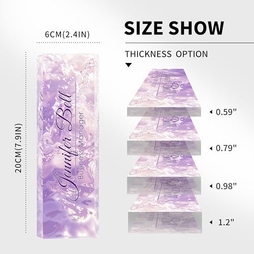 Personalized Name Plates for Office - Gifts for Teacher, Boss, Employee Appreciation - Office Desk Decor (Fancy Purple) - Image 3