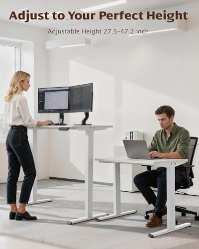 TOPSKY Dual Motor Standing Desk Frame, 225 lbs Capacity, White - Image 4
