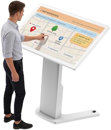 43 Inch Touch Screen Self Service Kiosk, Floor Standing Digital Signage Display, FHD Android Interactive Information Kiosk for Retail Stores, Restaurants, Shopping Mall Wayfinding, Advertising by Cryonavis