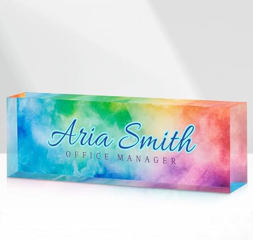 Custom Name Plate for Desk, Acrylic Desk Name Plate Personalized, Employee Appreciation Gifts, Office Desk Accessories for Woman Teacher Nurse, Coworker Gifts for Manager Assistant by DOCRAGI