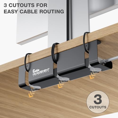 Under Desk Cable Management Tray, 2-Pack 16" Cable Raceway - Image 2