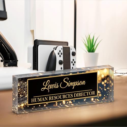 Desk Name Plate Personalized, Desk Double sided pattern Name Plate Personalized Office Desk Decor for Women and Men, Teacher Nurse Boss Employee Appreciation Gifts (starry sky, Customized) - Image 5
