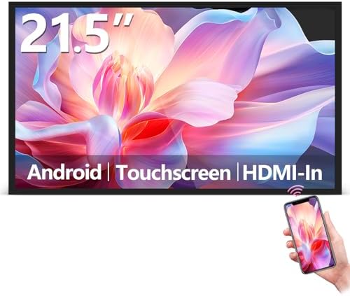 21.5" Android 11 Touchscreen Monitor, FHD 1080P Digital Signage Display, RK3568 4GB RAM & 64GB ROM, Reverse Control Laptop, Wireless Screen Mirroring, Built-in Speakers, USB, HDMI Ports by PWR4GTR