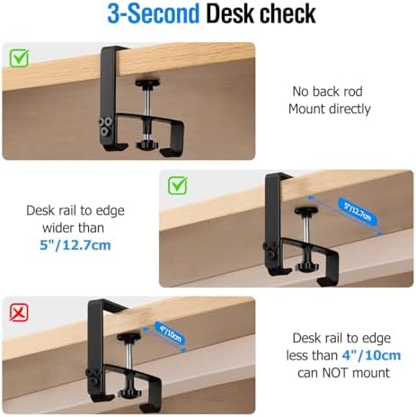 Under Desk Cable Management Tray - Heavy Duty No-Drill Clamp & Screw Mount, 28-Inch Cord Organizer for Home Office, Gaming Setup & Study Room, Holds Power Strip & Large Adapters (Black, 28"L x 5.5"W) - Image 4