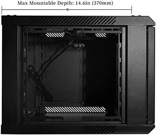 RackPath 6U Wall Mount Server Cabinet Network Rack Enclosure, Quiet Cooling Fan, Perforated Door, Black - Image 3