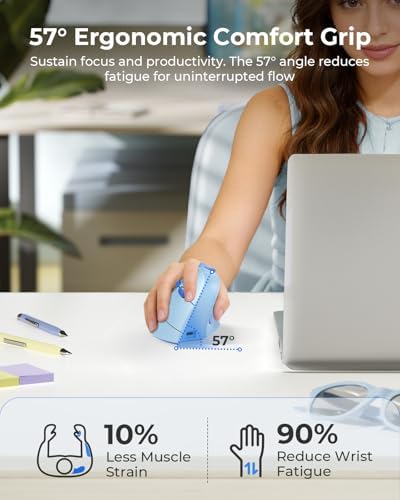 seenda MOU-302 Wireless Bluetooth Ergonomic Vertical Mouse with Volume Knob - Image 2