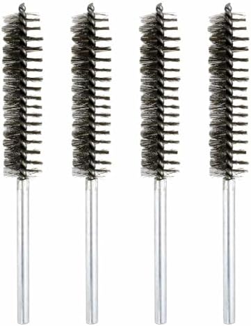 HARFINGTON 4pcs Wire Bore Brush 8 x 1 1/4 Inch Shank Stainless Steel Bristles Cleaning Brush for Clean Car Part Tube Kitchen Garage by HARFINGTON